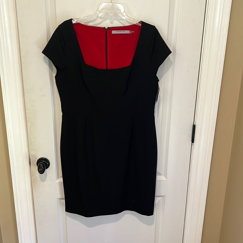 Marc New York Andrew Marc black dress with red lining